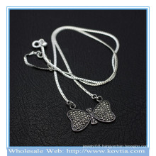 Wholesale newest 925 silver sweet bowknot chains pendant necklace 850068